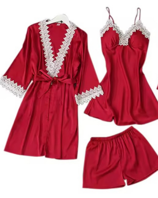 ROYAL 3 PCS SILK NIGHTY SET