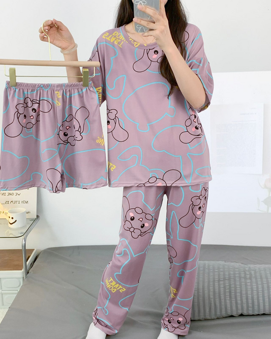 3 PCS CUTE SLEEPWEAR SET